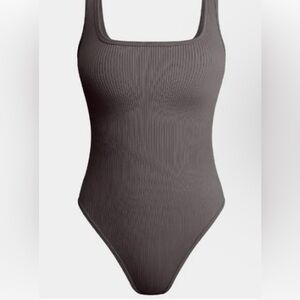NWT Blue Bottom Gray Ribbed Bodycon Suit Women sz L
